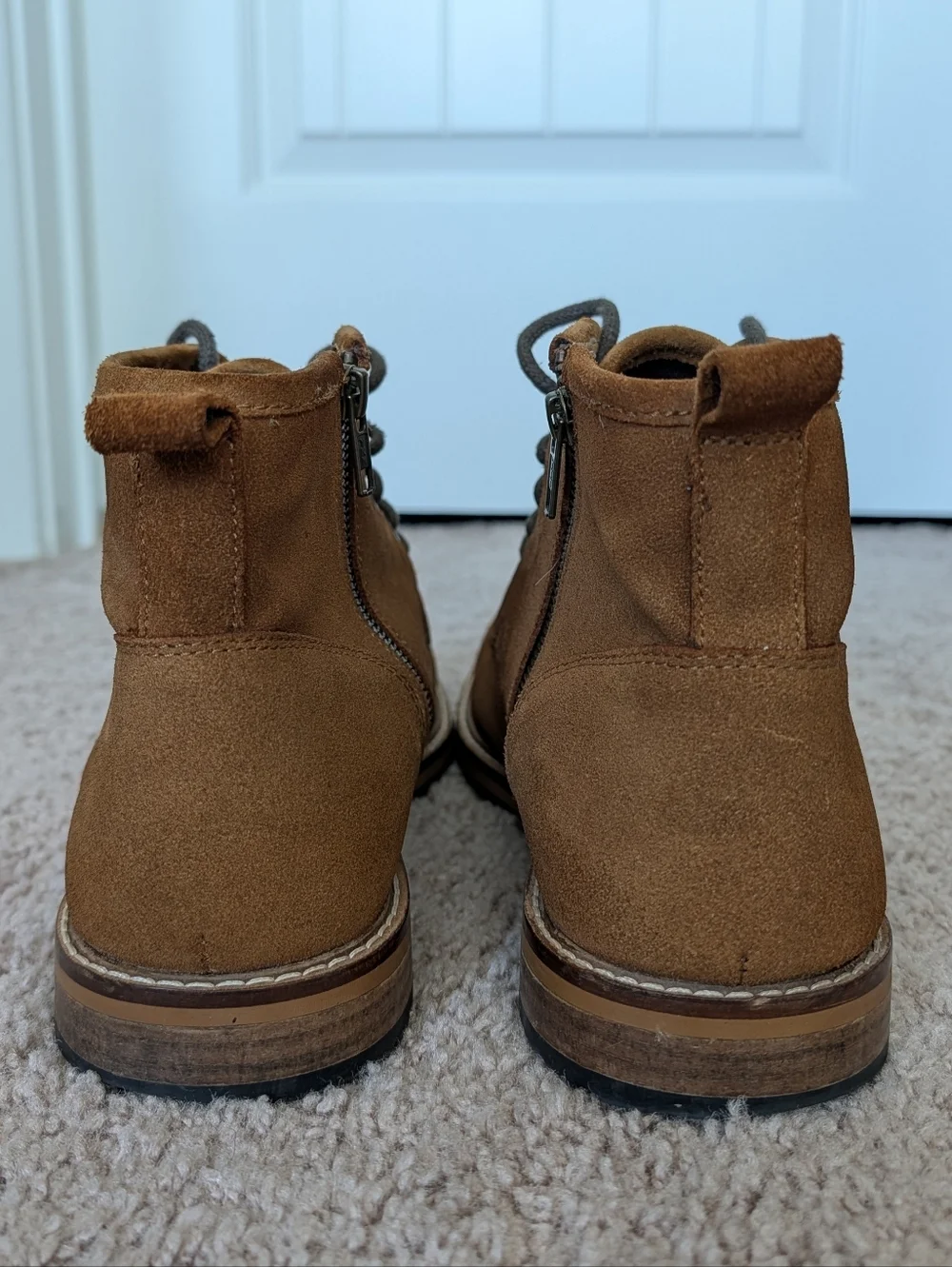 Crevo Mens Chestnut Brown Leather Kelston Zip Up Chukka Ankle Boots Size 11.5